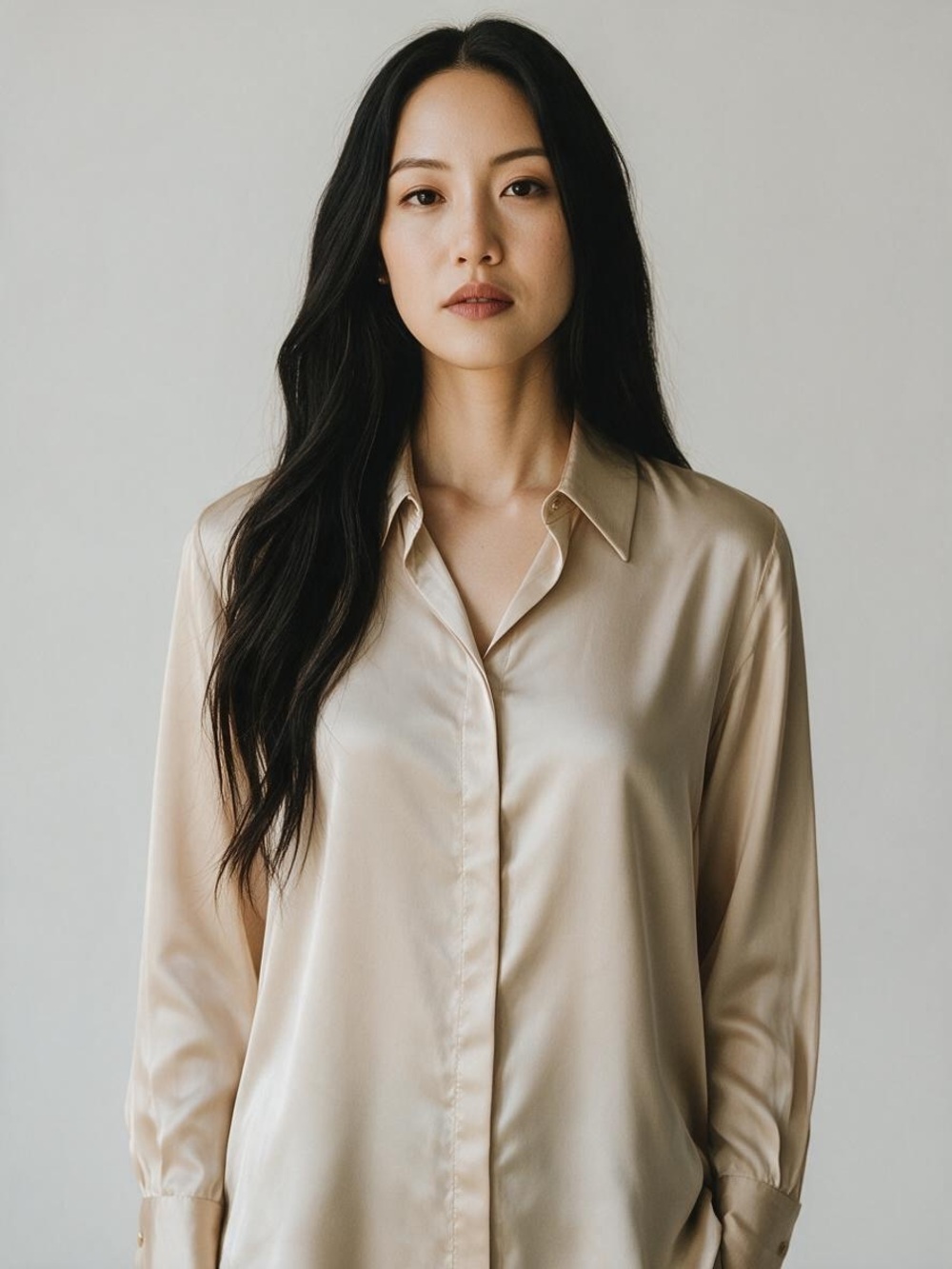 Ann Taylor Blouse NWT | Small • Champagne • Long Sleeve • Button Front